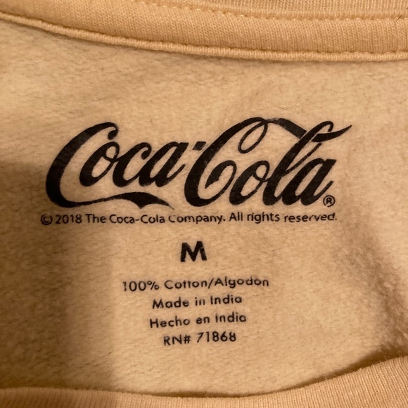 Yellow cropped Coca-Cola sweatshirt - Picture 4 of 4